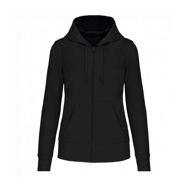 Ecologische damessweater met capuchon en ritssluiting