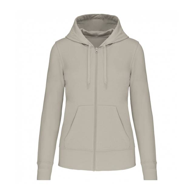 Ecologische damessweater met capuchon en ritssluiting