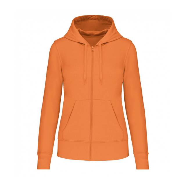 Ecologische damessweater met capuchon en ritssluiting