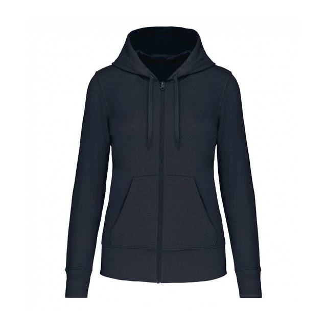 Ecologische damessweater met capuchon en ritssluiting
