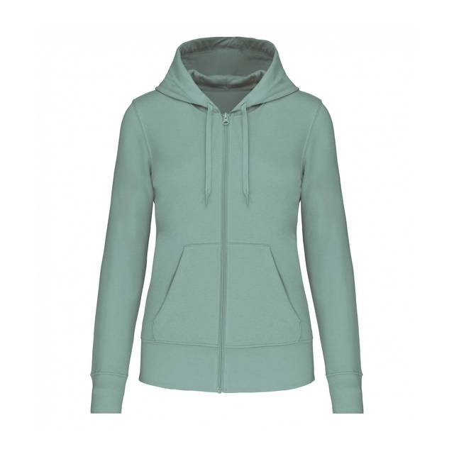 Ecologische damessweater met capuchon en ritssluiting