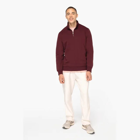 Native Spirit - Duurzame Heren Sweater met Opstaande Ritskraag