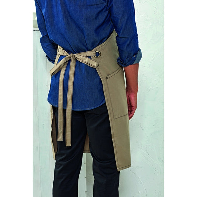 'Barley' Contrast Stitch Sustainable Bib Apron