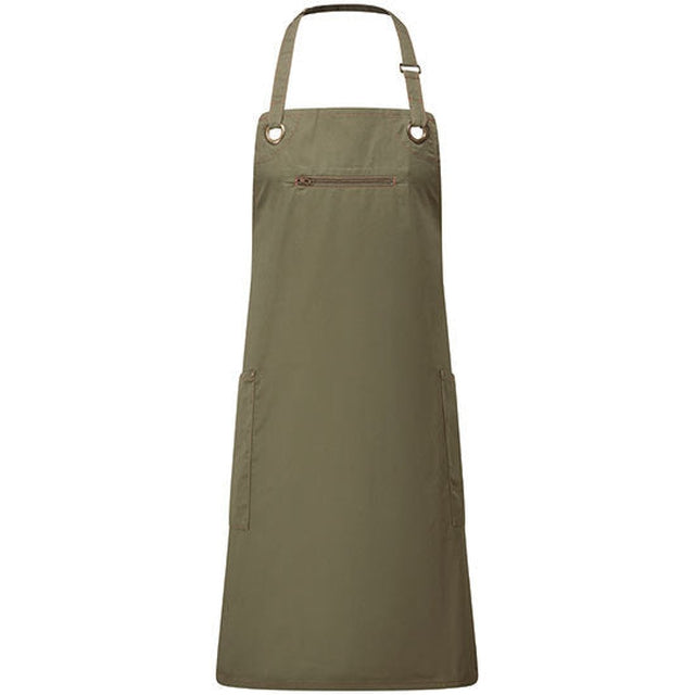 'Barley' Contrast Stitch Sustainable Bib Apron